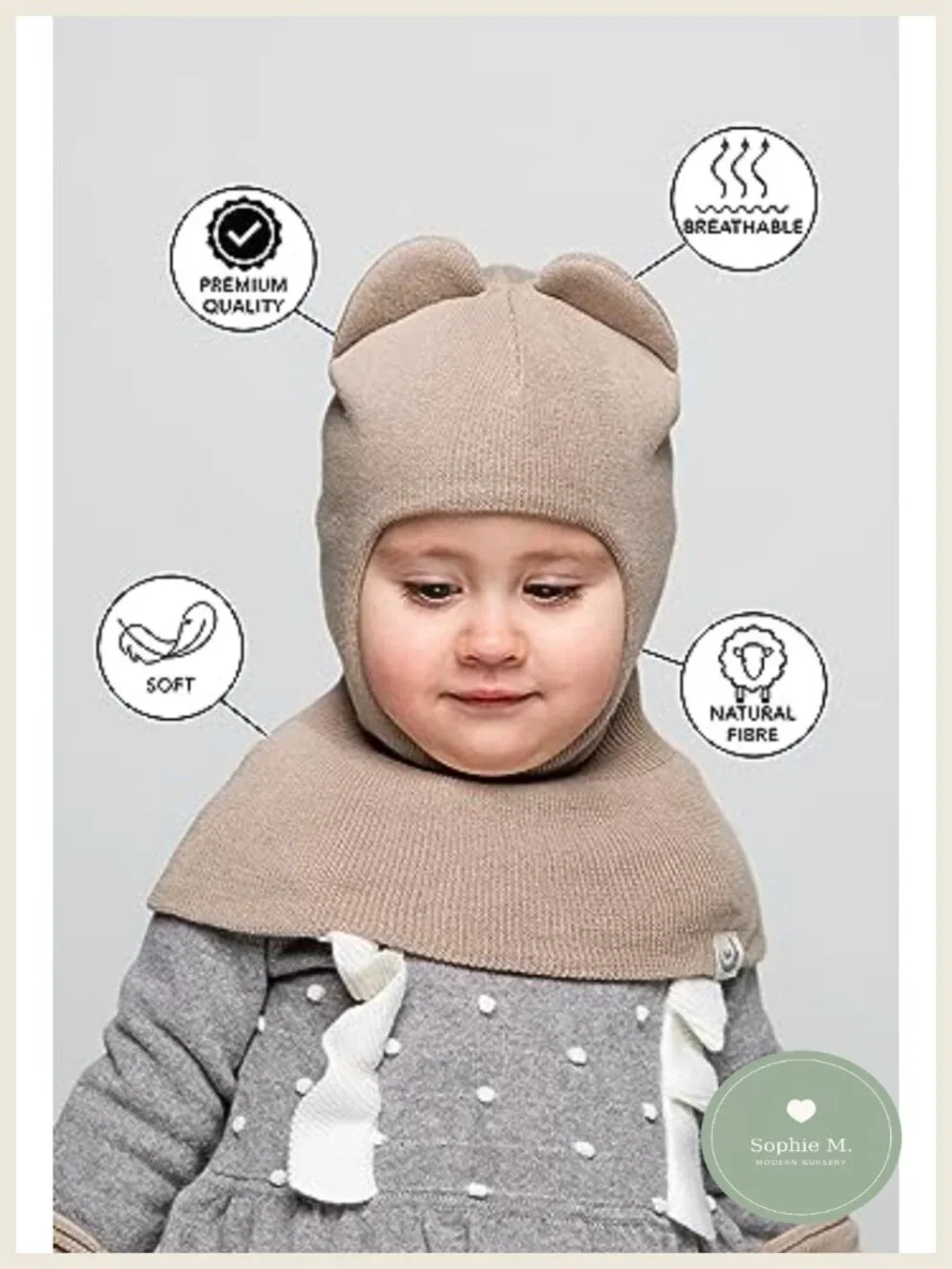 Cotton Knit Balaclava Hat for Baby Boys Girls Toddlers Kids Winter Beanie